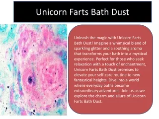 Usage Instructions for Unicorn Farts Bath Dust