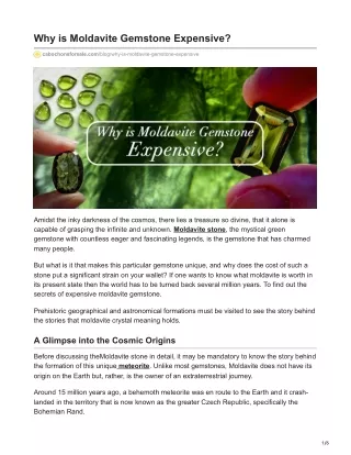 cabochonsforsale.com-Why is Moldavite Gemstone Expensive
