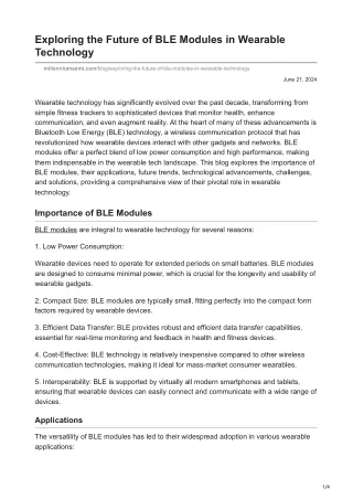 Exploring the Future of BLE Modules in Wearable Technology