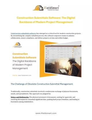 Construction Submittals Software The Digital Backbone of Modern Project Management