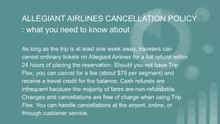 ALLEGIANT AIRLINES CANCELLATION POLICY _ what you need to know about
