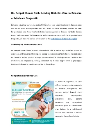 best diabetes doctor in balasore