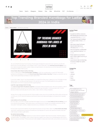 Top Trending Branded Handbags for Ladies in 2024 in India