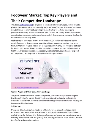 Footwear Market: Top Key Players and Their Competitive Landscape