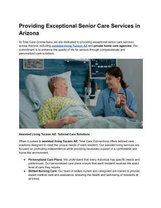 Providing Exceptional Senior Care Services in Arizona