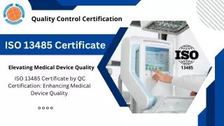 ISO 13485 Certificate | Quality Control Certification