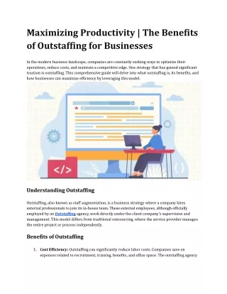 Maximizing Productivity  | The Benefits of Outstaffing for Businesses