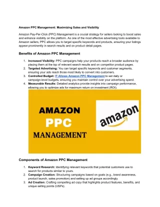 Amazon PPC Management_ Maximizing Sales and Visibility