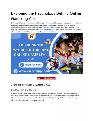 Exploring the Psychology Behind Online Gambling Ads