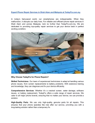 Repair phone shah alam