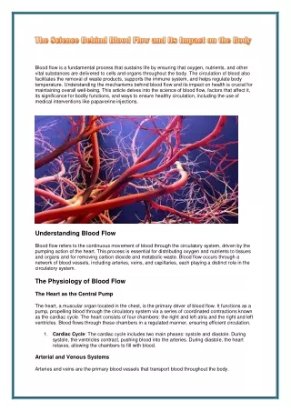 The Science Behind Blood Flow and Its Impact on the Body