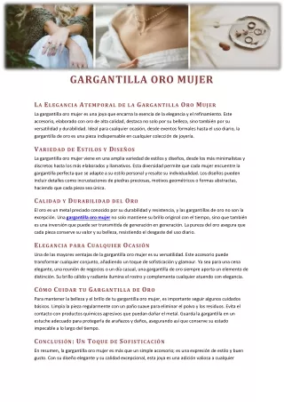 gargantilla oro mujer