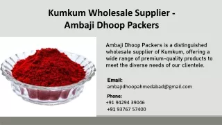 Kumkum Wholesale Supplier  - Ambaji Dhoop Packers