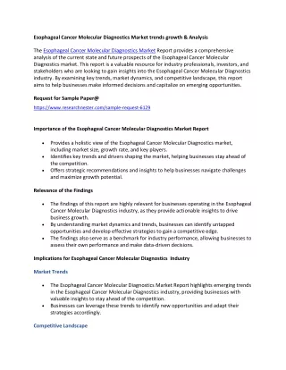 Esophageal Cancer Molecular Diagnostics Market