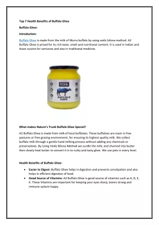 Top 7 Health Benefits of Buffalo Ghee