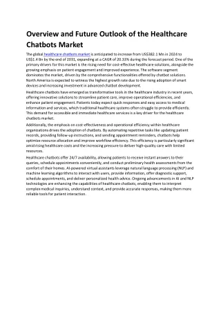 Overview and Future Outlook of the Healthcare Chatbots Market
