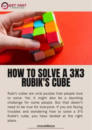 How To Solve a 3x3 Rubik's Cube