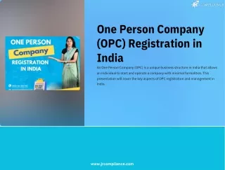 One Person Company Registration Expert Advice an Certification