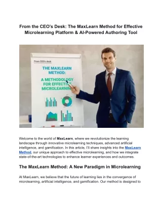 From the CEO’s Desk_ The MaxLearn Method for Effective Microlearning Platform & AI Powered Authoring Tool