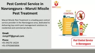 Pest Control Service in Navrangpura  - Maruti Missile Pest Treatment