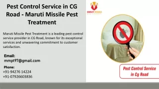 Pest Control Service in CG Road - Maruti Missile Pest Treatment