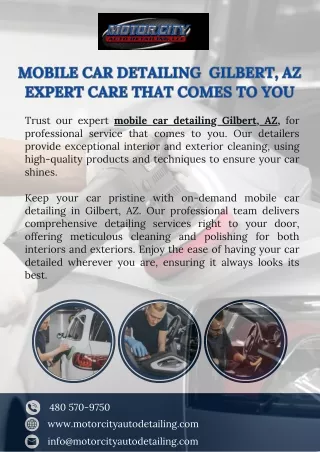 Mobile Car Detailing in Gilbert, AZ: Convenient Quality Care For Your Car