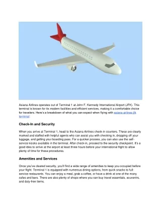 Navigating Asiana Airlines at JFK_ A Detailed Guide to Terminal 1