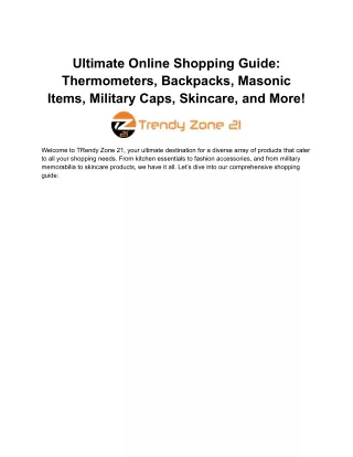 Ultimate Online Shopping Guide_ Thermometers, Backpacks, Masonic Items, Military Caps, Skincare, and More
