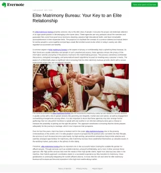 Elite Matrimony Bureau: Your Key to an Elite Relationship