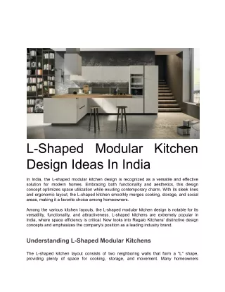 L-Shaped Modular Kitchen Design Ideas In India