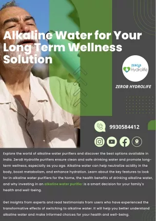 Alkaline Water for Your Long Term Wellness Solution