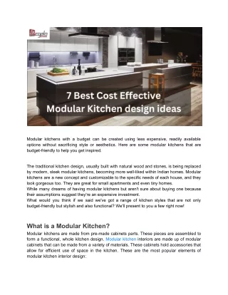 7 Best Cost Effective Modular Kitchen design ideas