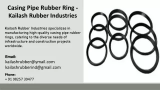 Casing Pipe Rubber Ring  - Kailash Rubber Industries