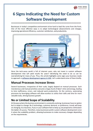 6 Signs Indicating the Need for Custom Software Development