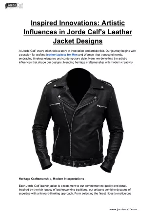 Inspired Innovations_ Artistic Influences in Jorde Calf's Leather Jacket Designs