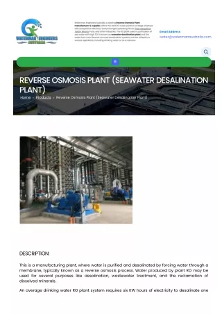 DESALINATION PLANT MANUFACTURER