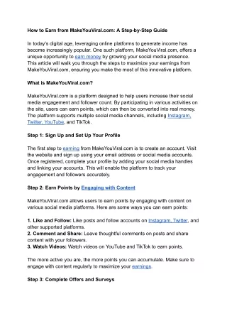 best technique to Money Using MakeYouViral Thorough Assistant