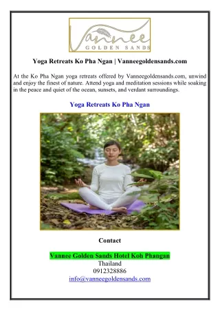 Yoga Retreats Ko Pha Ngan | Vanneegoldensands.com