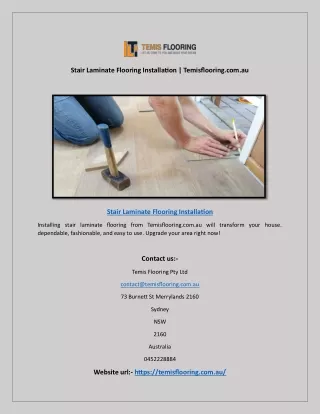 Stair Laminate Flooring Installation | Temisflooring.com.au