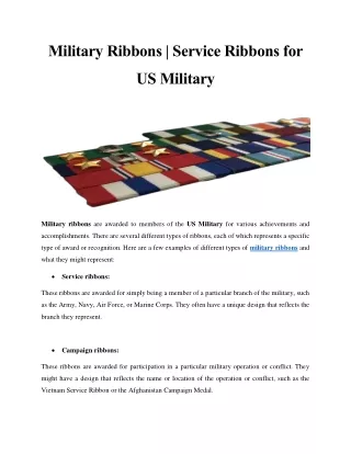 Military Thin Ribbons - Service Ribbons