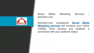 Social Media Marketing Services  Aariztech.com