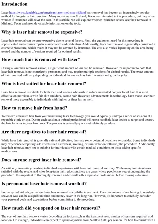 Does Insurance Cover the Cost of Laser Hair Removal in Midland, Texas?