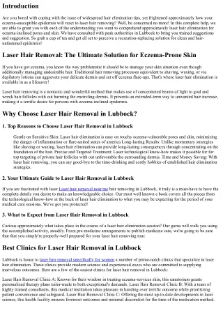 Laser Hair Removal for Eczema-Prone Skin: Tips from Lubbock Specialists