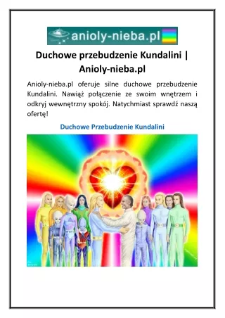 Duchowe przebudzenie Kundalini Anioly-nieba