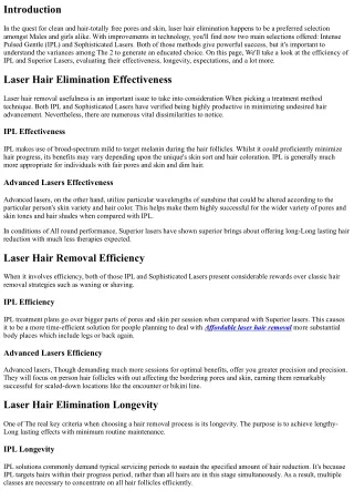 “Success Comparison: IPL vs. Advanced Lasers”