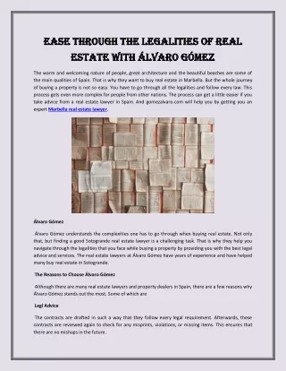 Ease through the legalities of real estate with Álvaro Gómez