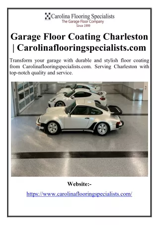 Garage Floor Coating Charleston | Carolinaflooringspecialists.com