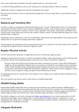 What Are Essential Healthy Living Tips for Weight Loss?