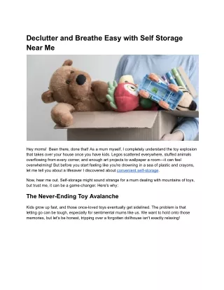 Declutter and Breathe Easy with Self Storage Near Me