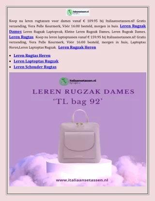 Leren Laptoptas Rugzak